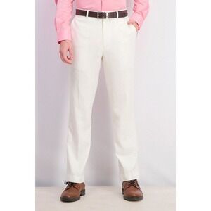 Sean John Stretch Fit Flat Front White Linen Men's Dress‎ Pants 40X30 $120 NWT